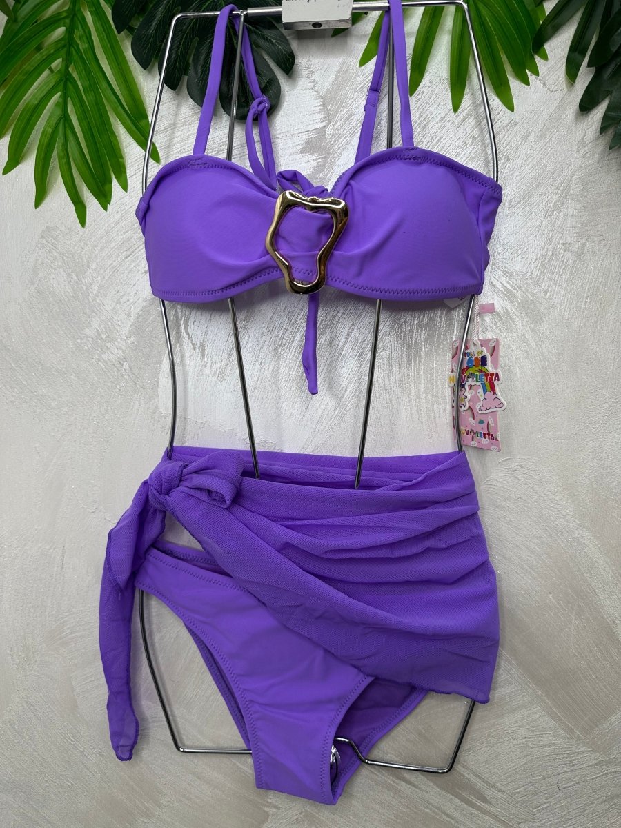 Costume Fibia Con Pareo Glicine - Piccole Canaglie - PC28999