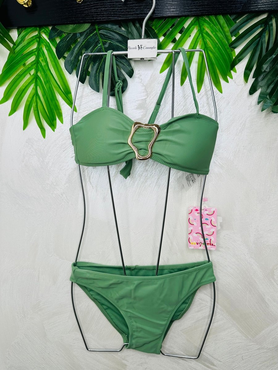 Costume Fibia Con Pareo Verde - Piccole Canaglie - 