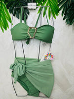 Costume Fibia Con Pareo Verde - Piccole Canaglie - 