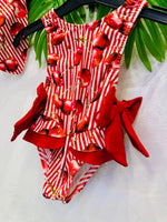 Costume Intero Ciliege Rosso Con Bandana - Piccole Canaglie - PC29549