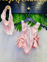 Costume Intero Fascia Rosa Con Bandana - Piccole Canaglie - PC29559