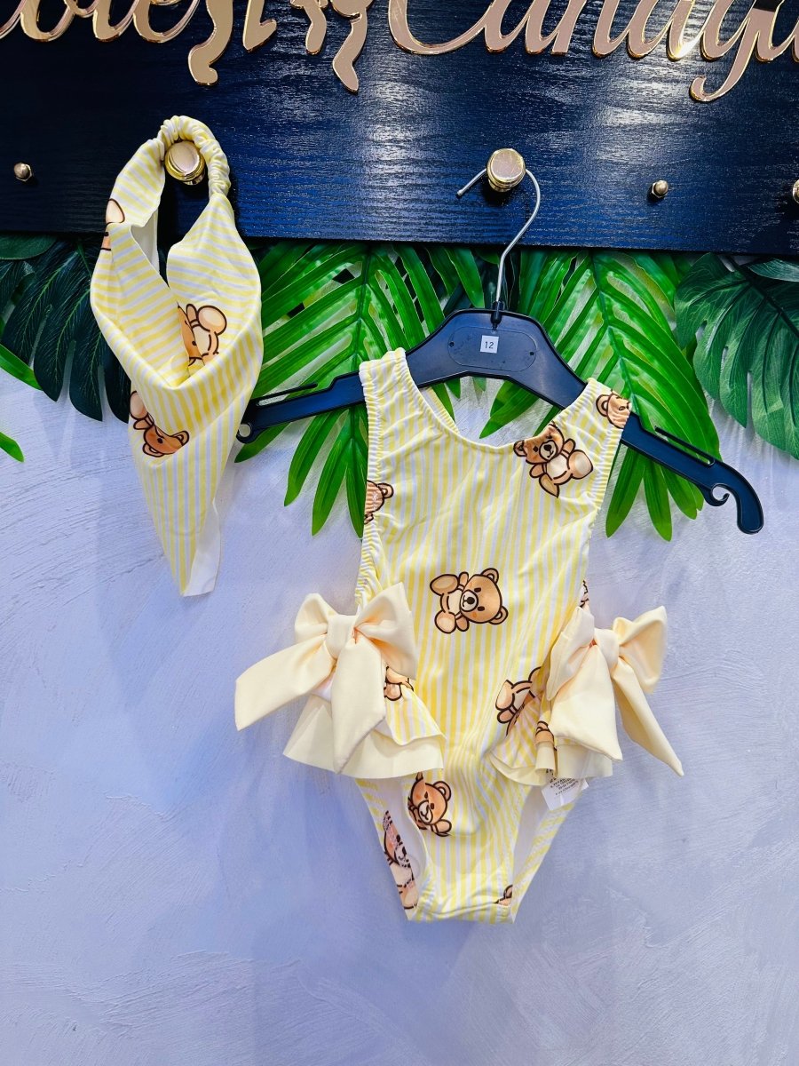 Costume Intero Giallino Orsetti Con Bandana - Piccole Canaglie - PC29564