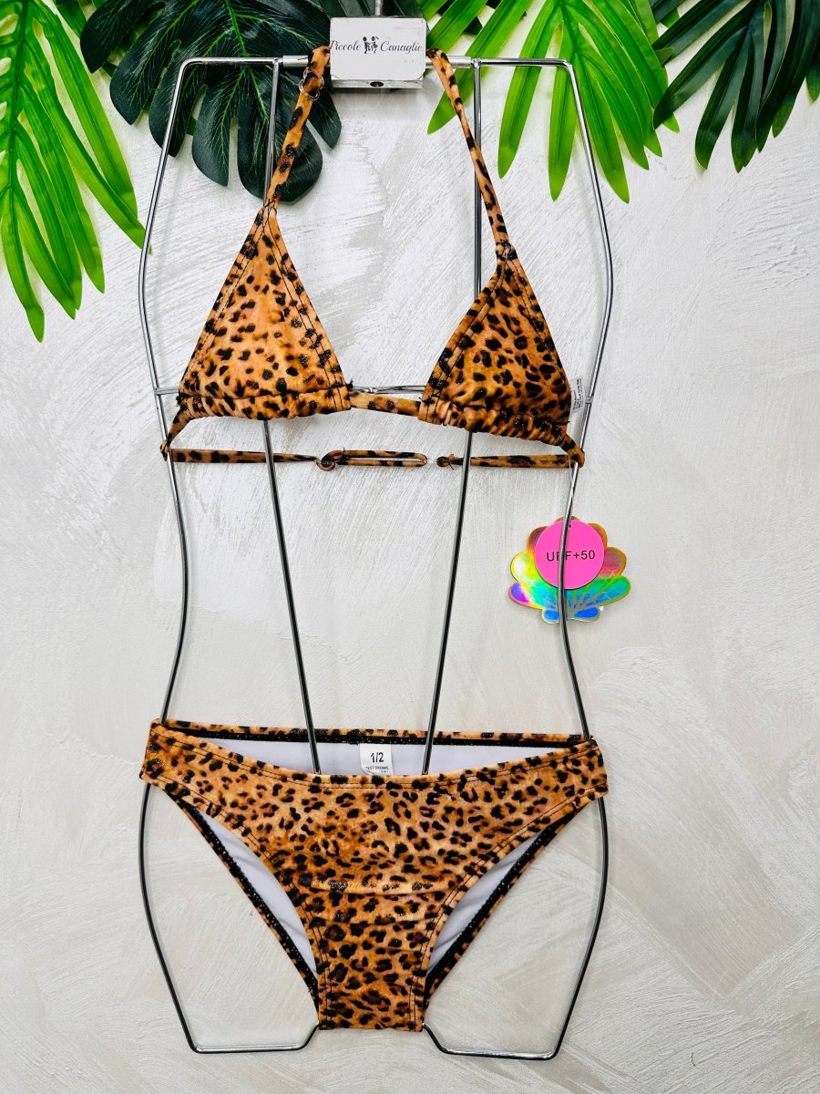 Costume Mare Con Pareo Animalier 1504 Arancio - Piccole Canaglie - PC28984