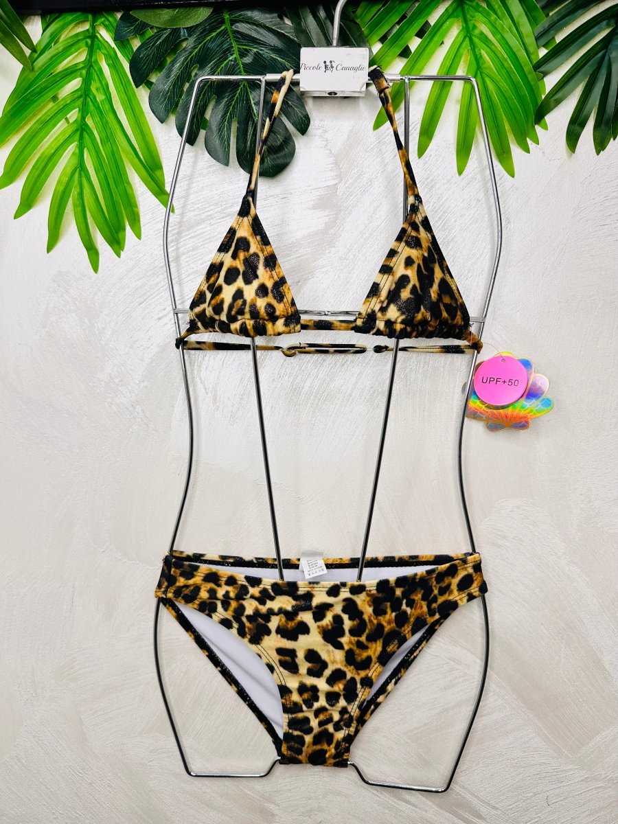 Costume Mare Con Pareo Animalier 1504 Beige - Piccole Canaglie - PC28994