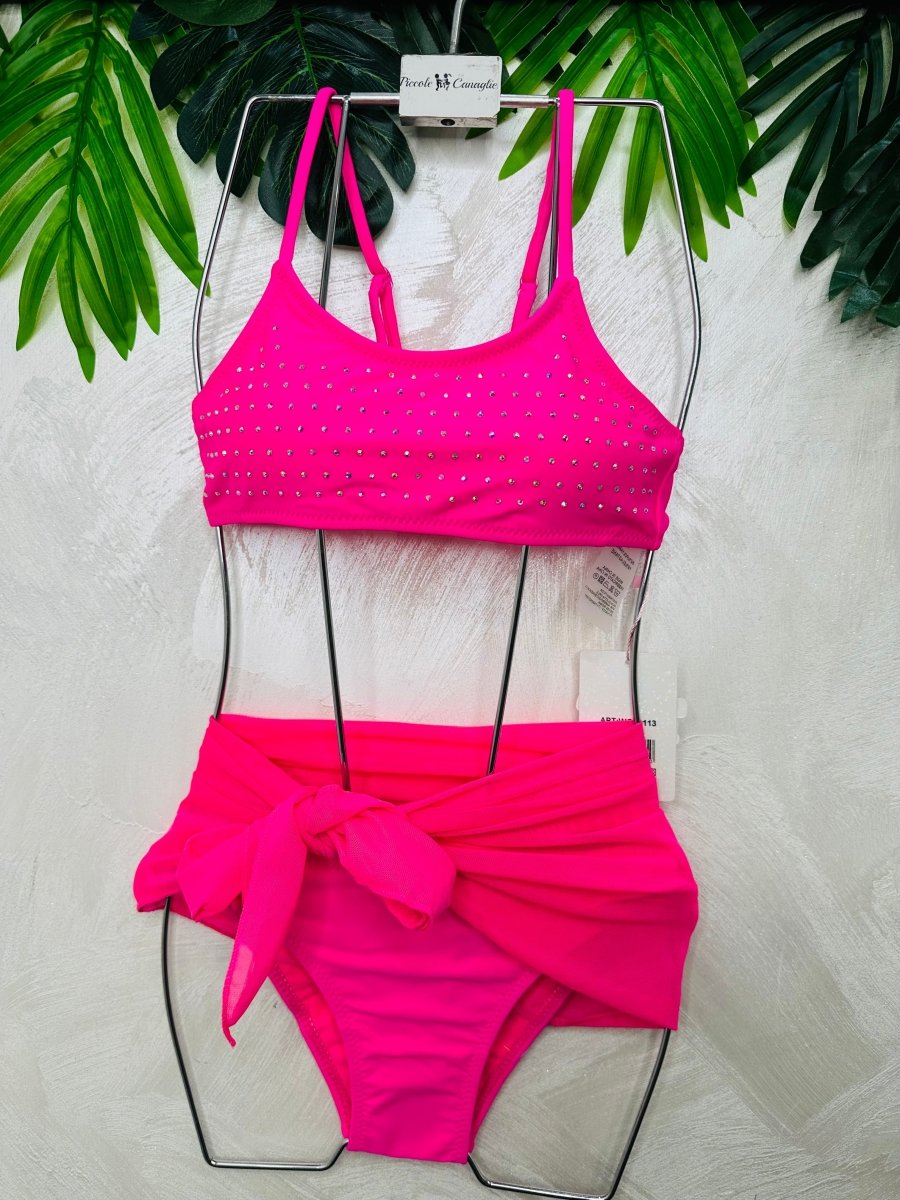Costume Shine Con Pareo Fucsia - Piccole Canaglie - PC28964