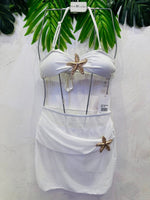 Costume Stella Marina Con Pareo Bianco - Piccole Canaglie - PC29519