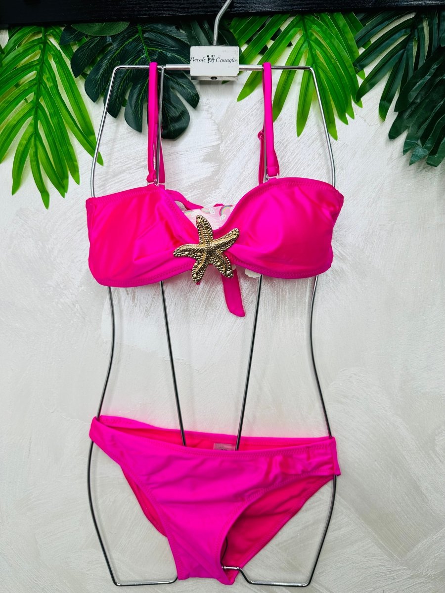 Costume Stella Marina Con Pareo Fucsia - Piccole Canaglie - PC28934