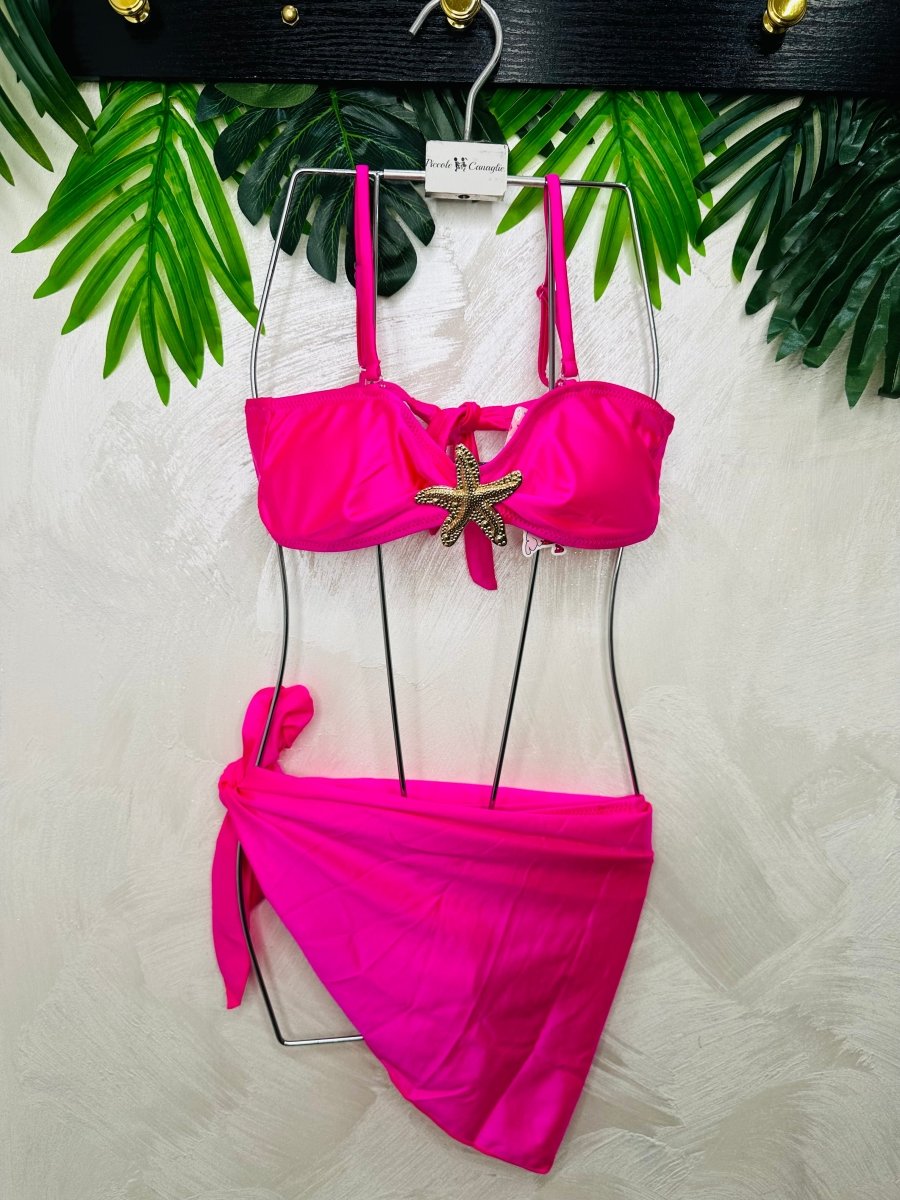 Costume Stella Marina Con Pareo Fucsia - Piccole Canaglie - PC28934