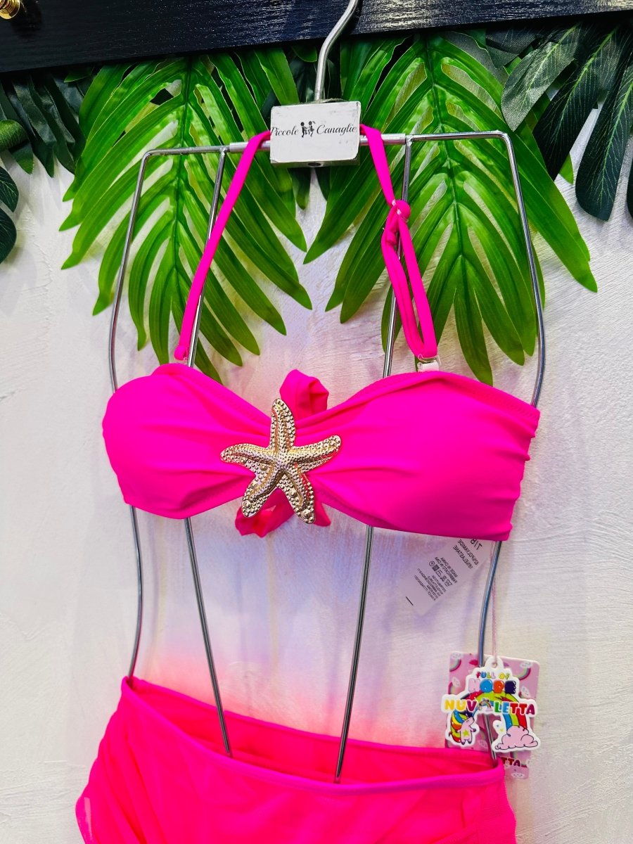 Costume Stella Marina Con Pareo Fucsian - Piccole Canaglie - PC29524