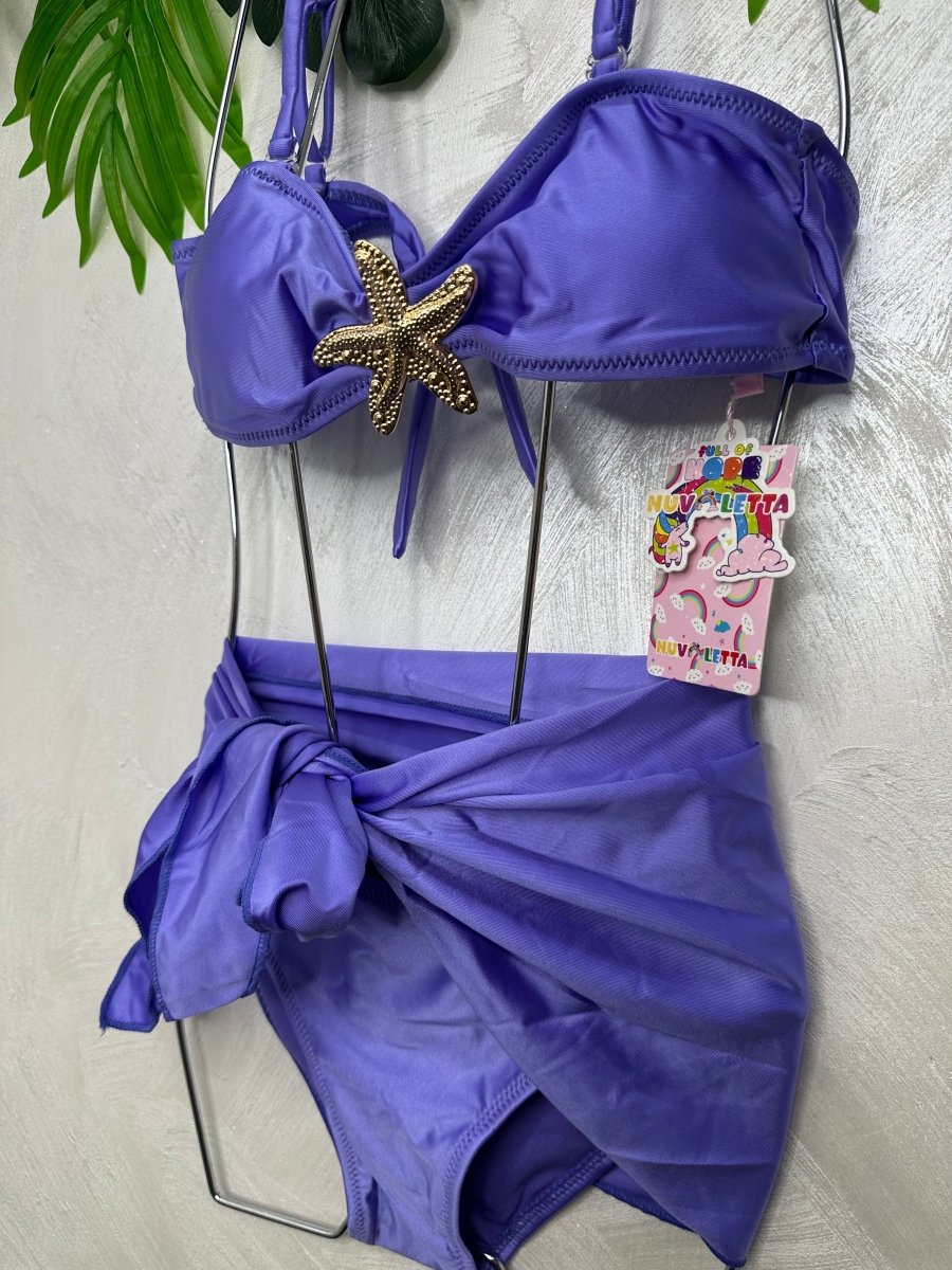 Costume Stella Marina Con Pareo Glicine - Piccole Canaglie - PC28939