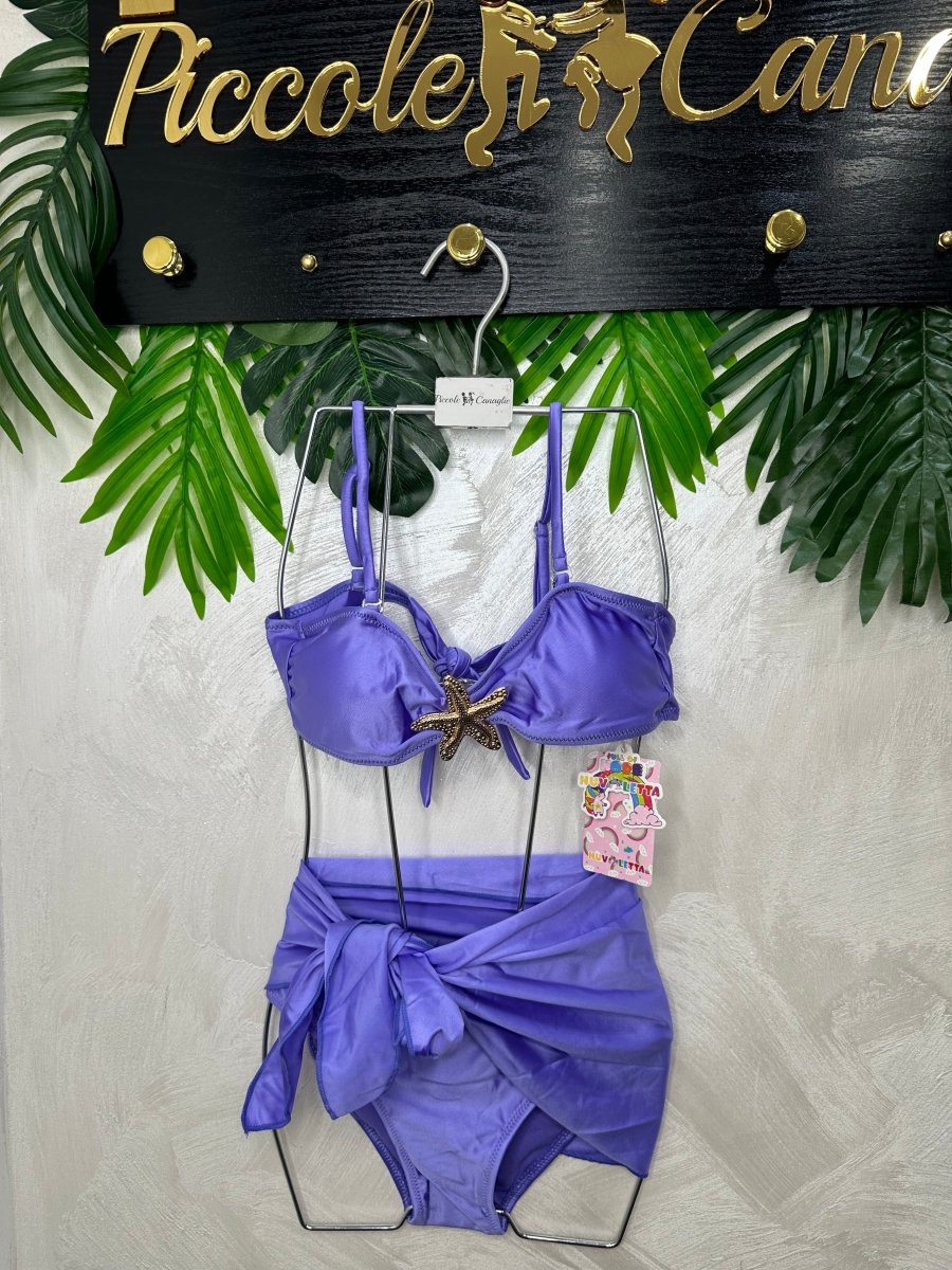Costume Stella Marina Con Pareo Glicine - Piccole Canaglie - PC28939