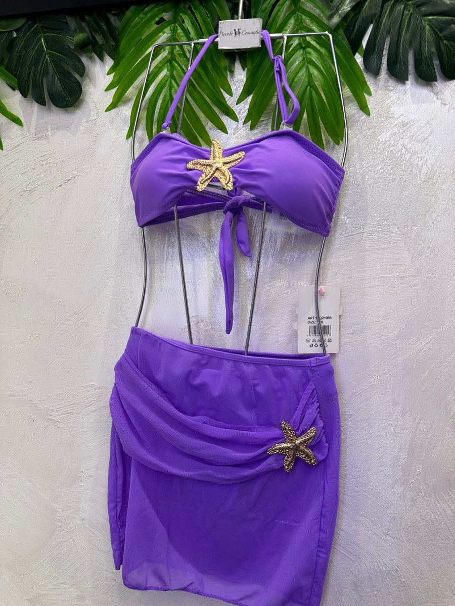 Costume Stella Marina Con Pareo Lilla - Piccole Canaglie - PC29514