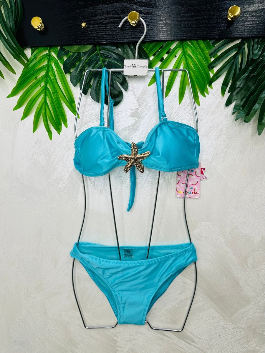 Costume Stella Marina Con Pareo Turchese - Piccole Canaglie - PC28944