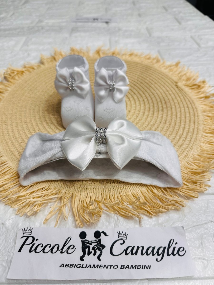 Fascia + Babbucce Ng2359 Bianco - Piccole Canaglie - PC26363