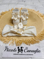 Fascia + Babbucce Ng2982 Panna - Piccole Canaglie - PC26364