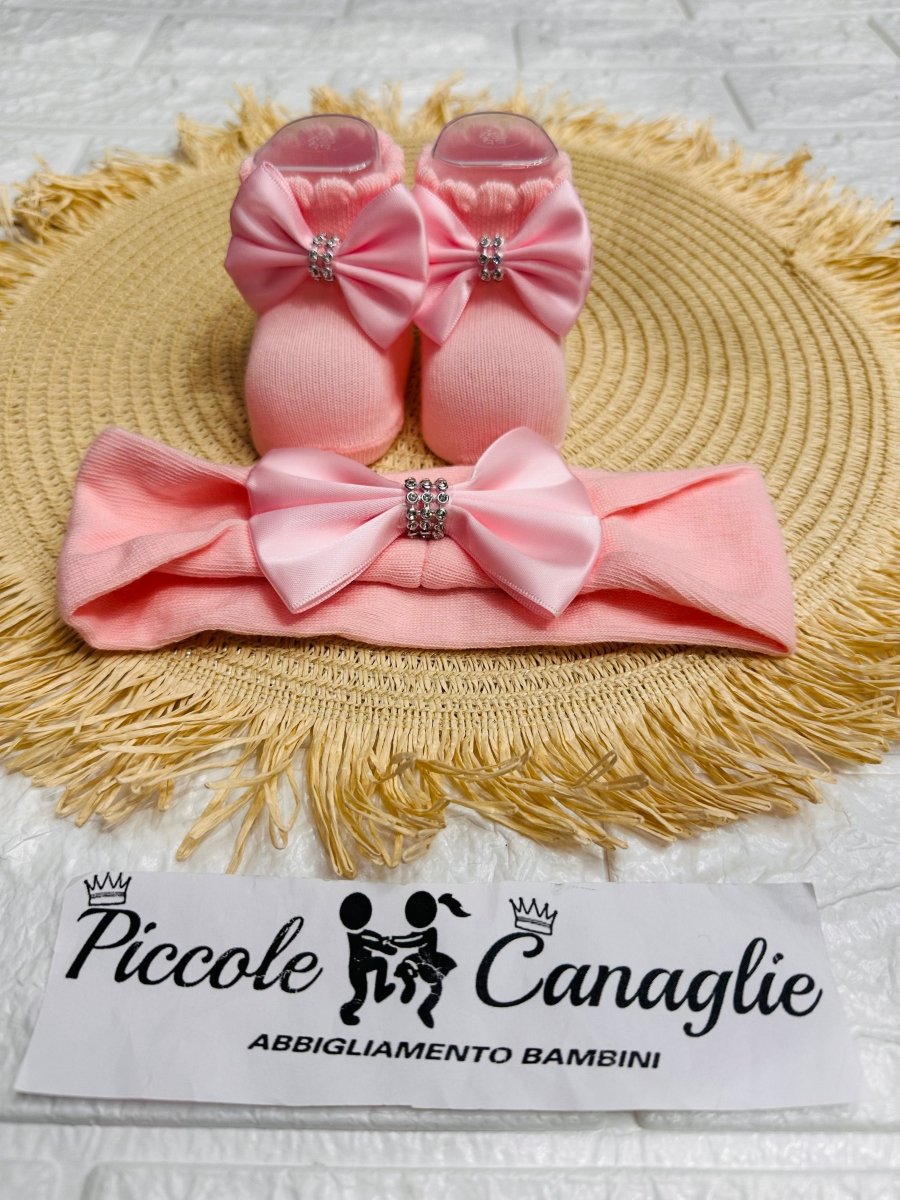 Fascia + Babbucce Ng2982 Rosa - Piccole Canaglie - PC26360