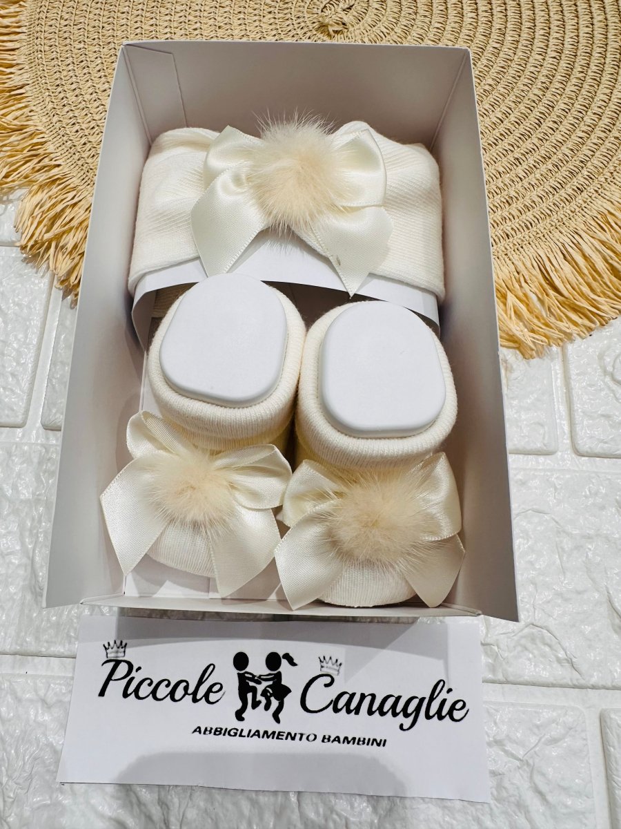 Fascia + babbucce Pon Pon Panna - Piccole Canaglie - PC24858
