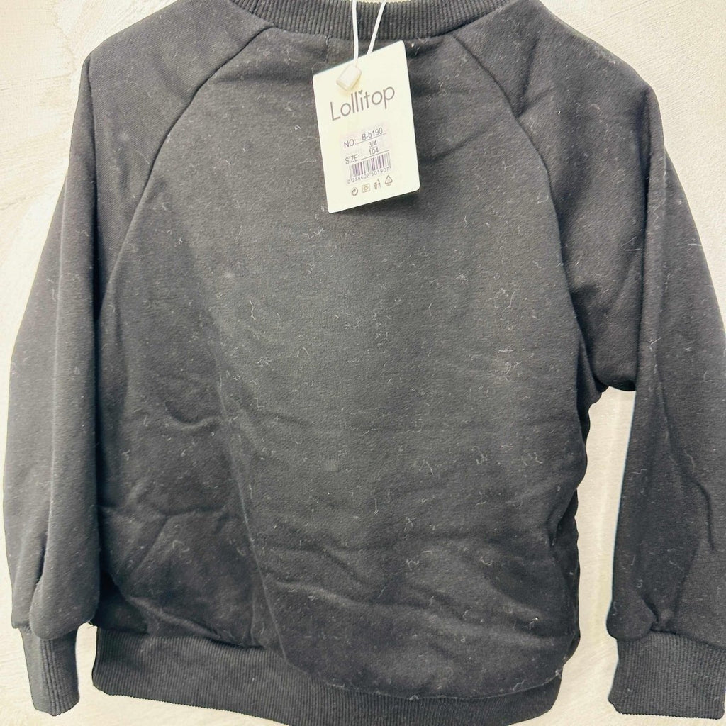 Felpa bimba paiette nera - Piccole Canaglie - PC20379