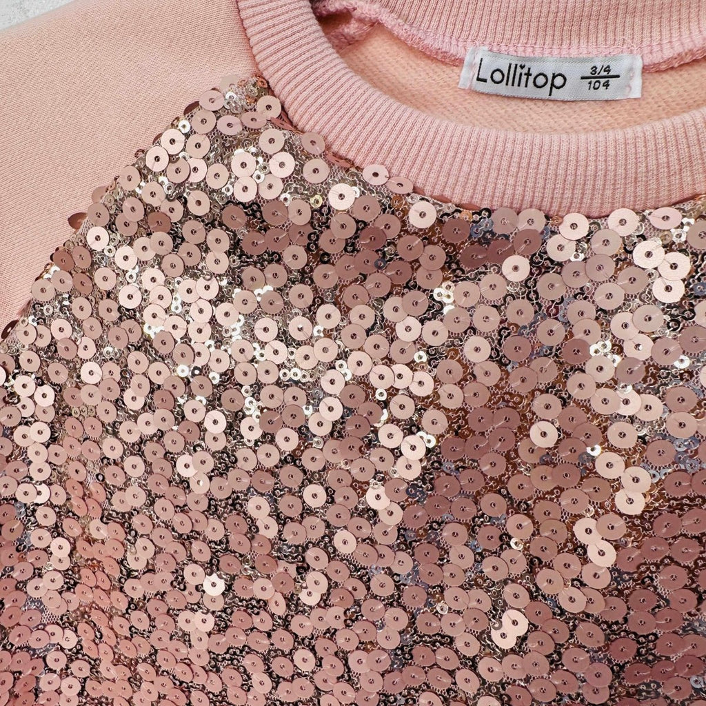 Felpa bimba paiette Rosa - Piccole Canaglie - PC20373