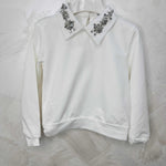 Felpa Gioiello Bianca cotone - Piccole Canaglie - PC20403