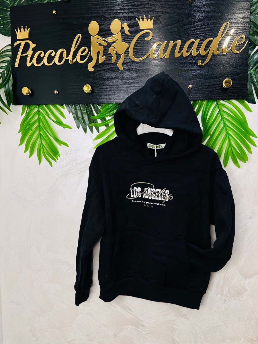 Felpa Los Angeles nera Caldo Cotone - Piccole Canaglie - PC23714