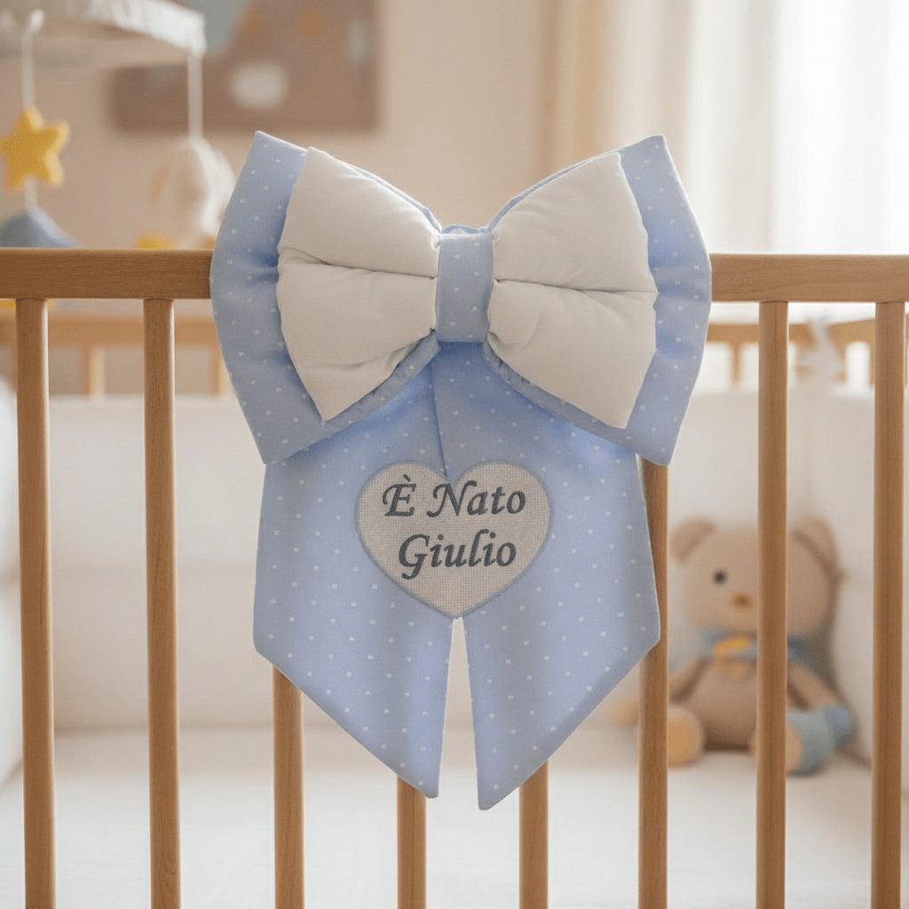 Fiocco Nascita Celeste Dim 40x60 - Piccole Canaglie - PC20410