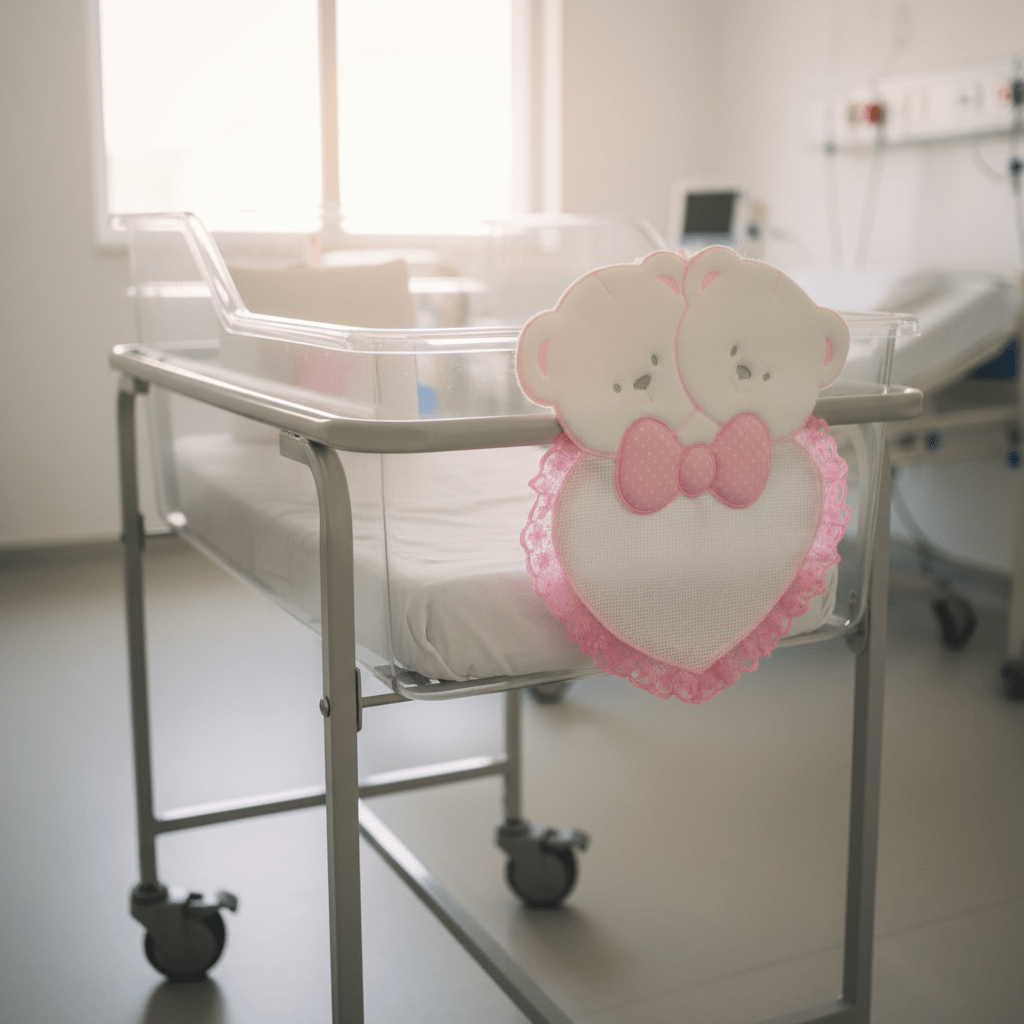 Fiocco nascita Orsi rosa. dim.25x30 - Piccole Canaglie - PC20415