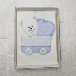 Fiocco nascita orso culla celeste dim 25x30 - Piccole Canaglie - PC21307