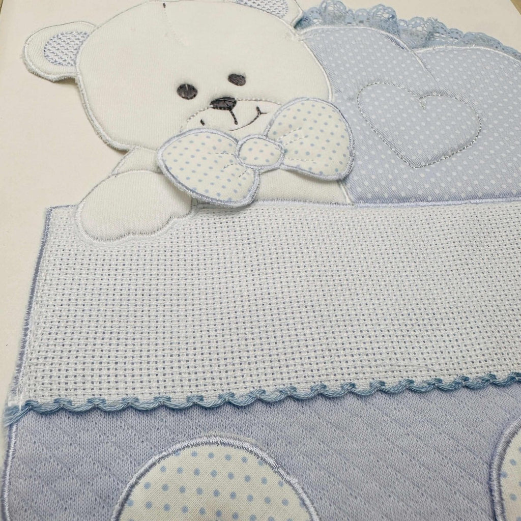 Fiocco nascita orso culla celeste dim 25x30 - Piccole Canaglie - PC21307