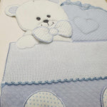 Fiocco nascita orso culla celeste dim 25x30 - Piccole Canaglie - PC21307