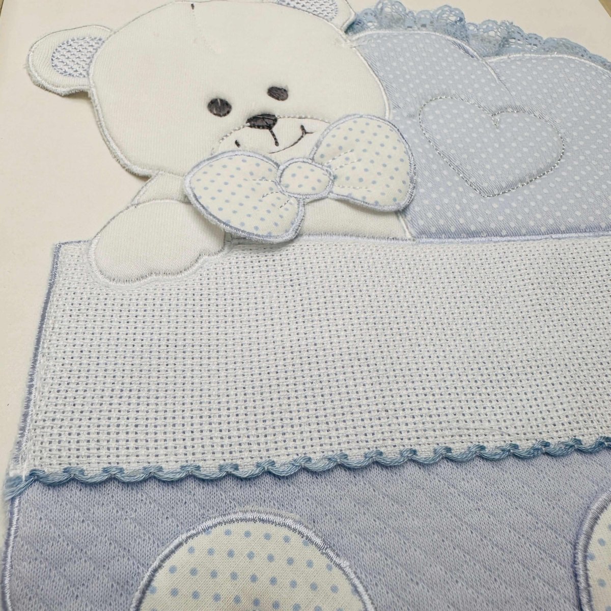 Fiocco nascita orso culla celeste dim 25x30 - Piccole Canaglie - PC21307