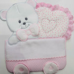Fiocco nascita Orso culla rosa dim.25x30 - Piccole Canaglie - PC20416