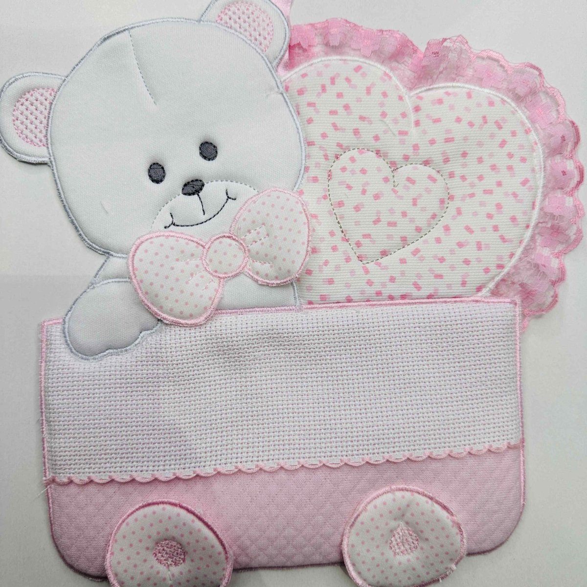 Fiocco nascita Orso culla rosa dim.25x30 - Piccole Canaglie - PC20416