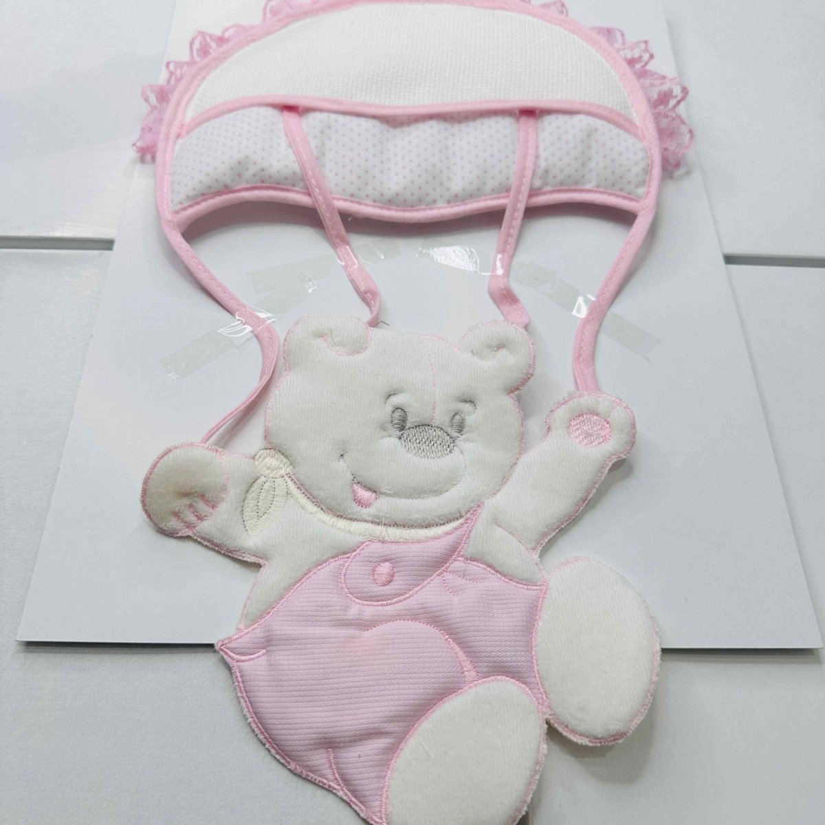 Fiocco nascita Orso mongolfiera rosa dim.25x30 - Piccole Canaglie - PC20418