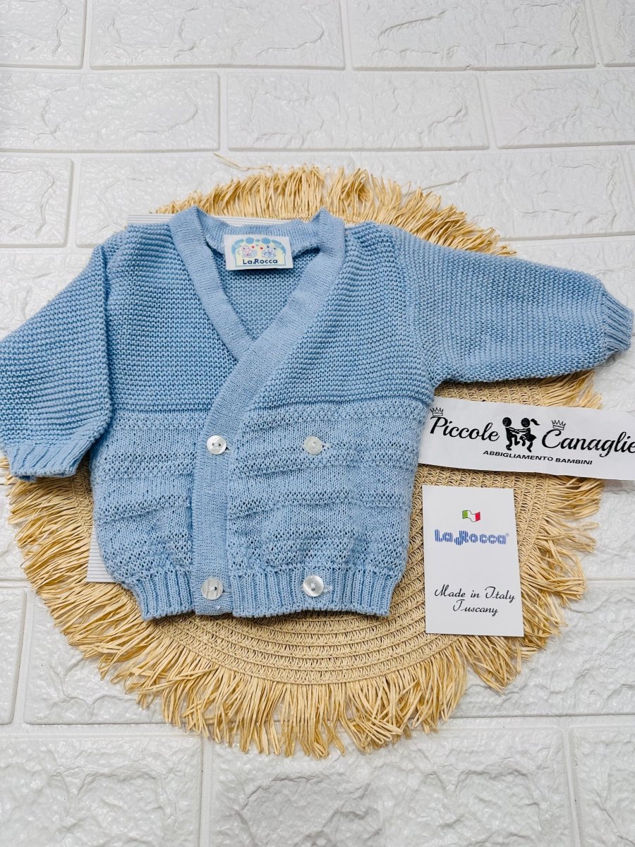 Giacchettino In Filo Celeste Taglia 0 - 6 Mesi E545 - Piccole Canaglie - PC28500