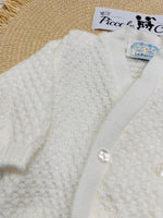 Giacchettino neonato taglia unica 0-6 mesi misto lana R691 - Piccole Canaglie - PC29929