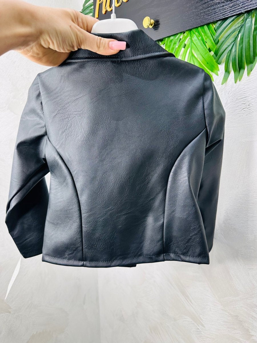 Giubbottino Ecopelle Nero Femminuccia - Piccole Canaglie - PC28512