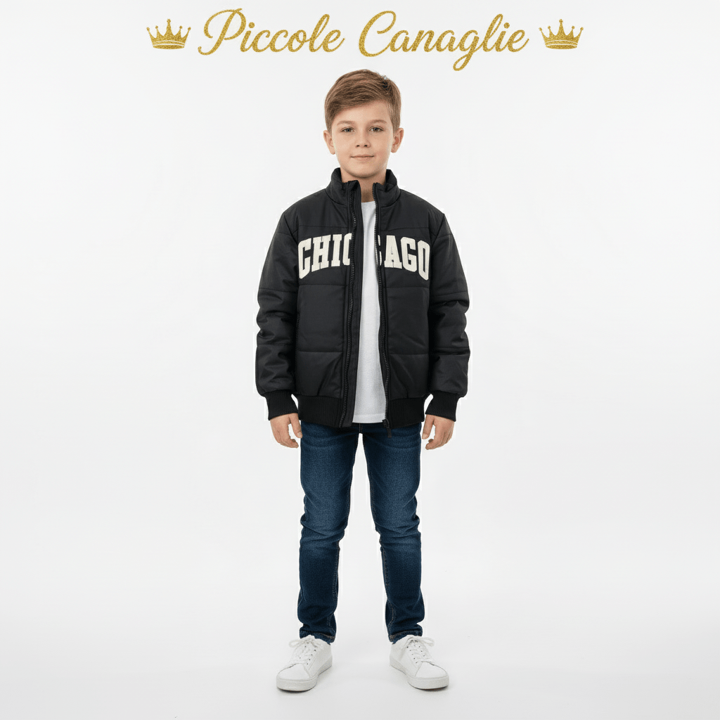 Giubbotto Chicago nero - Piccole Canaglie - PC22992