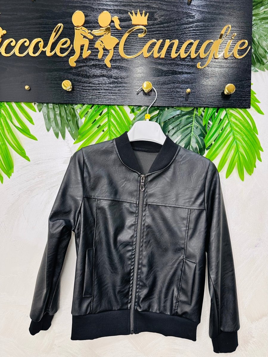 Giubbotto Ecopelle Nero 23020 - Piccole Canaglie - PC25551