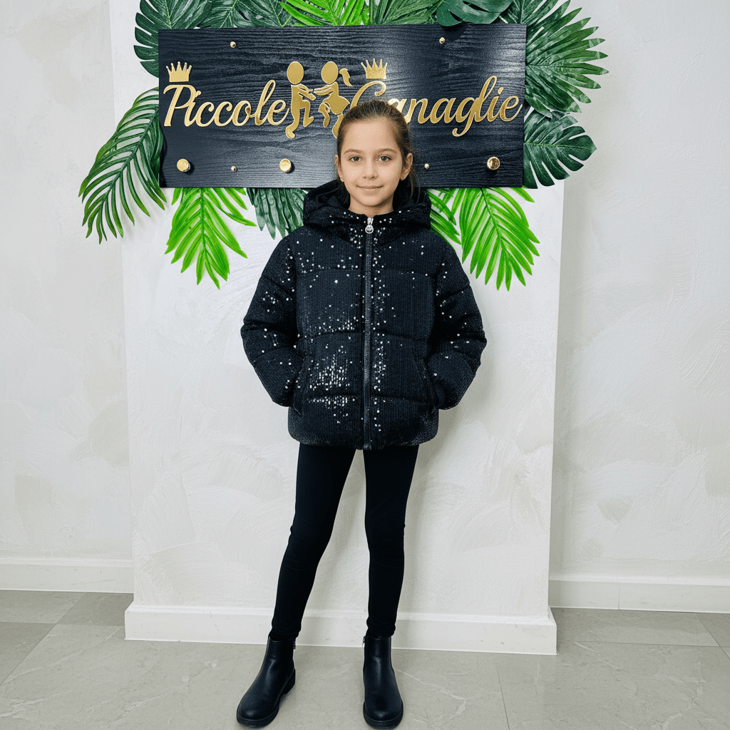 Giubbotto Piette Nero - Piccole Canaglie - PC22841