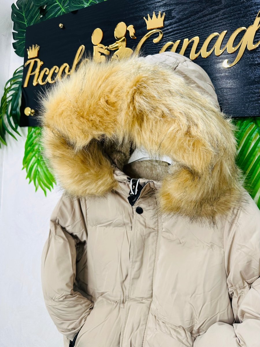 Giubbotto “Winter Luxe” Beige - Piccole Canaglie - PC23858