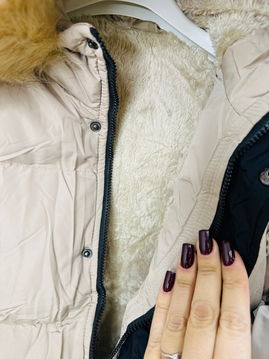 Giubbotto “Winter Luxe” Beige - Piccole Canaglie - PC23858