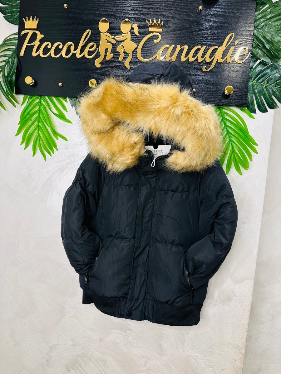 Giubbotto “Winter Luxe” nero - Piccole Canaglie - PC23853