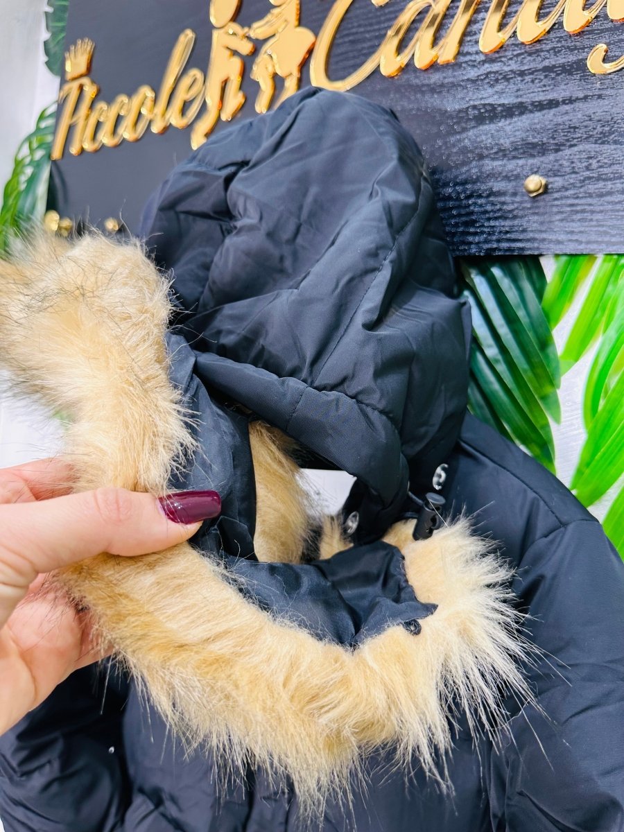 Giubbotto “Winter Luxe” nero - Piccole Canaglie - PC23853