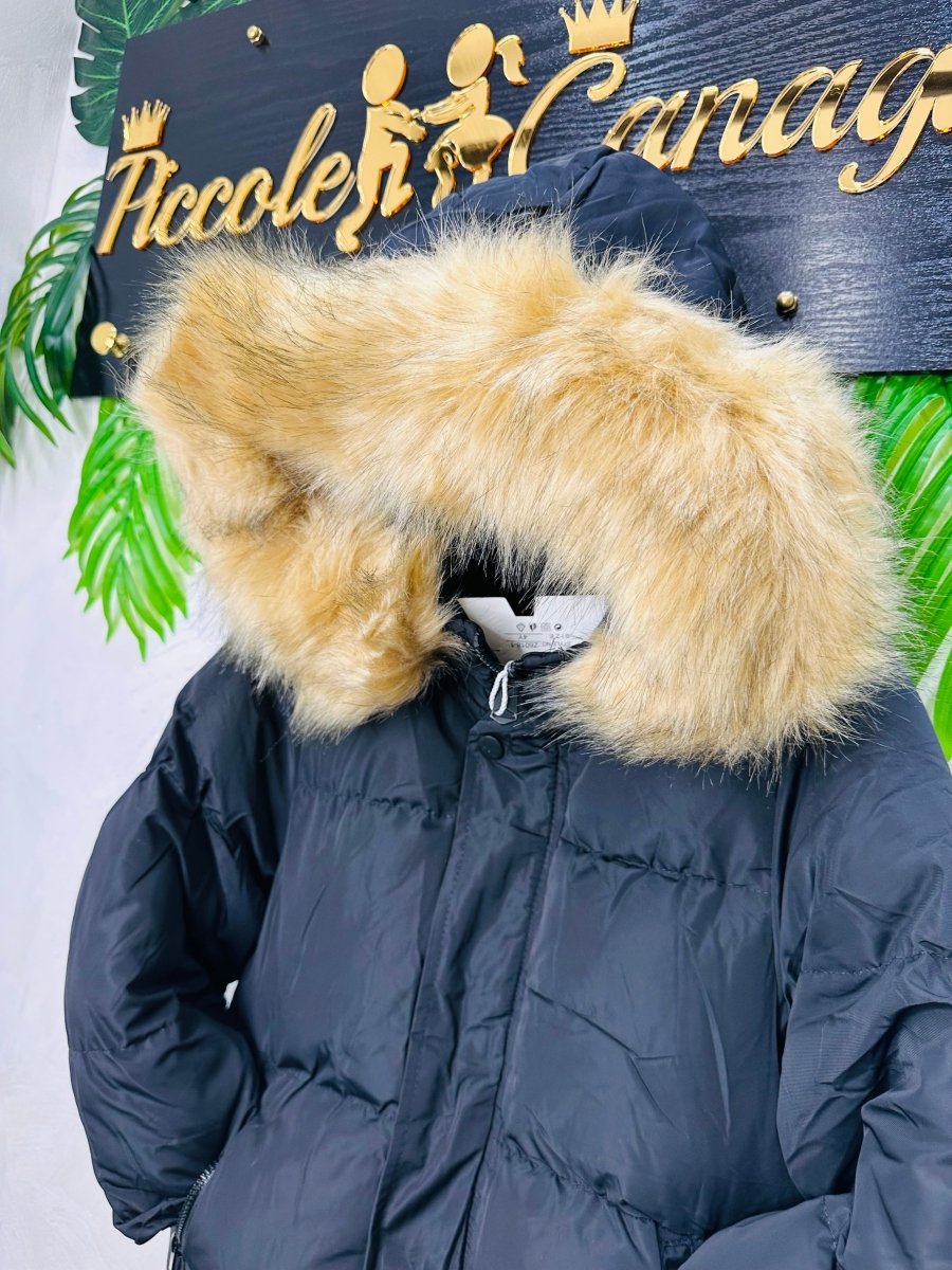 Giubbotto “Winter Luxe” nero - Piccole Canaglie - PC23853