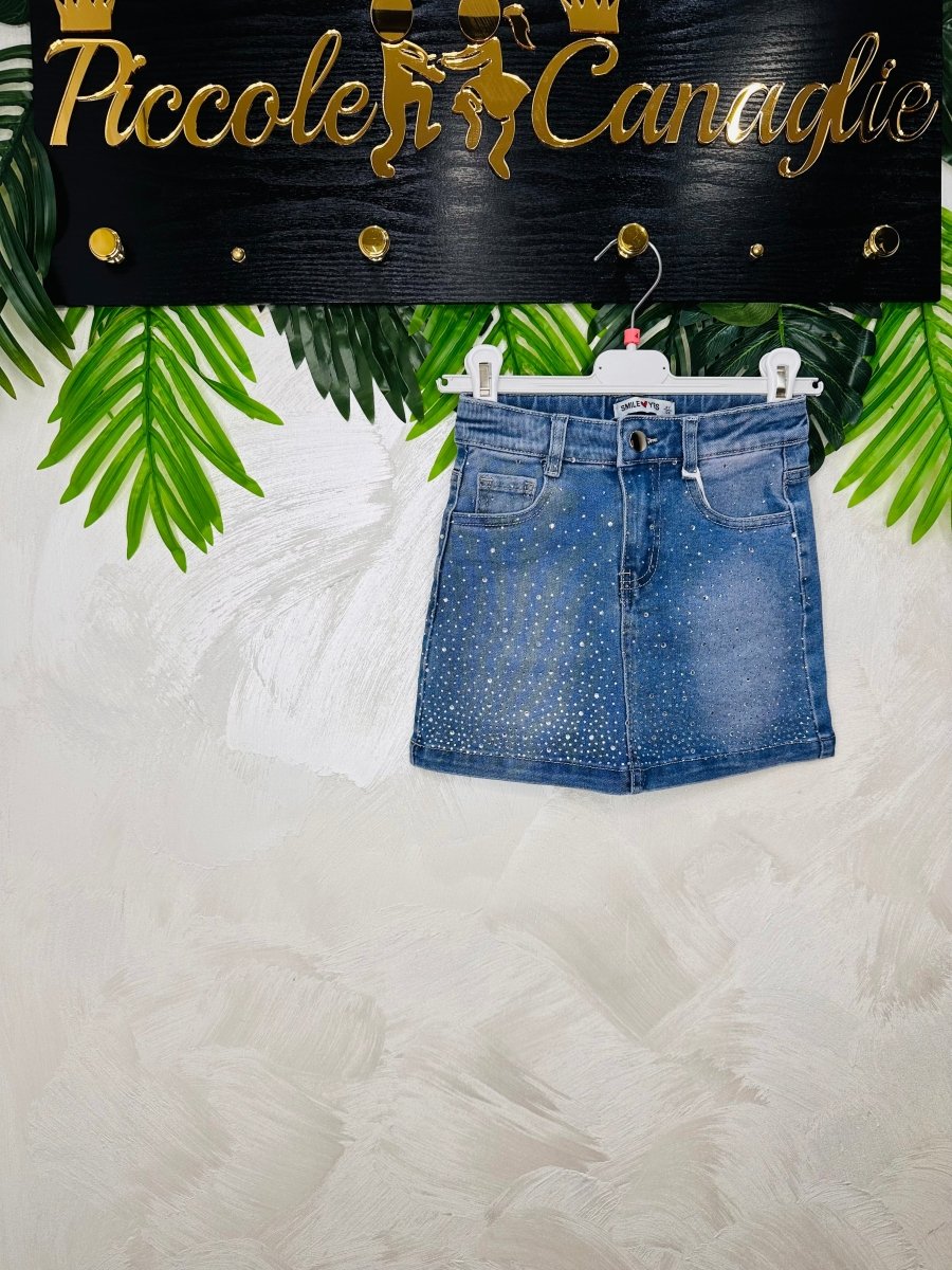 Gonna Jeans Brillantinata - Piccole Canaglie - PC24797