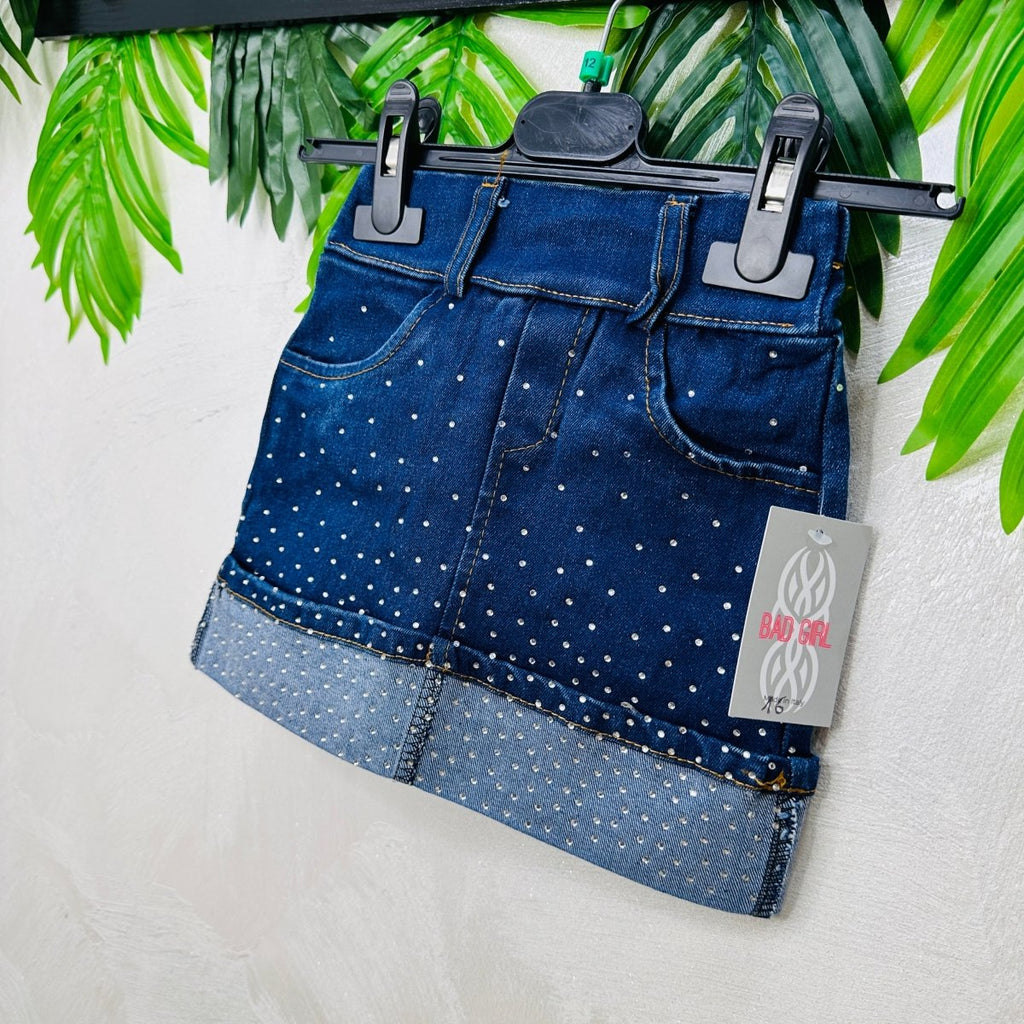 Gonna Jeans Brillantini Mesi - Piccole Canaglie - PC23016