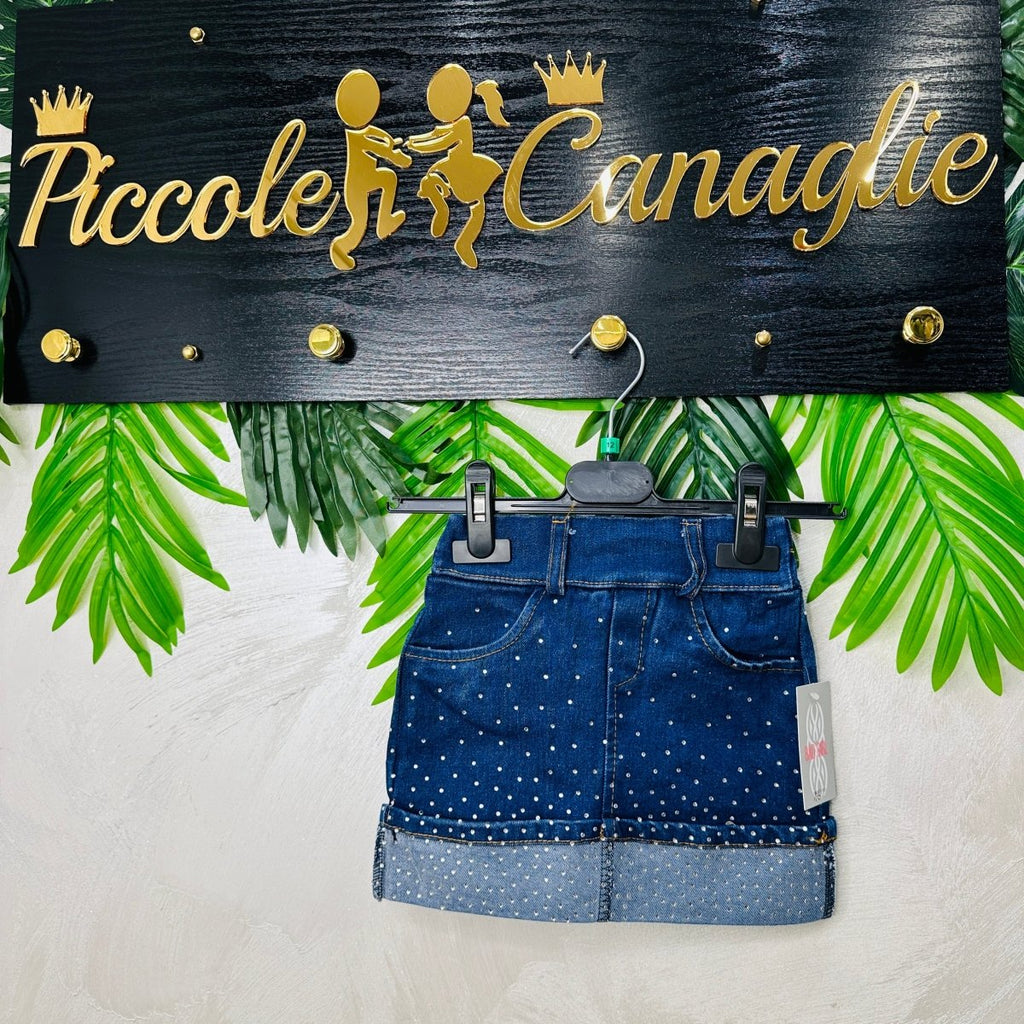 Gonna Jeans Brillantini Mesi - Piccole Canaglie - PC23016