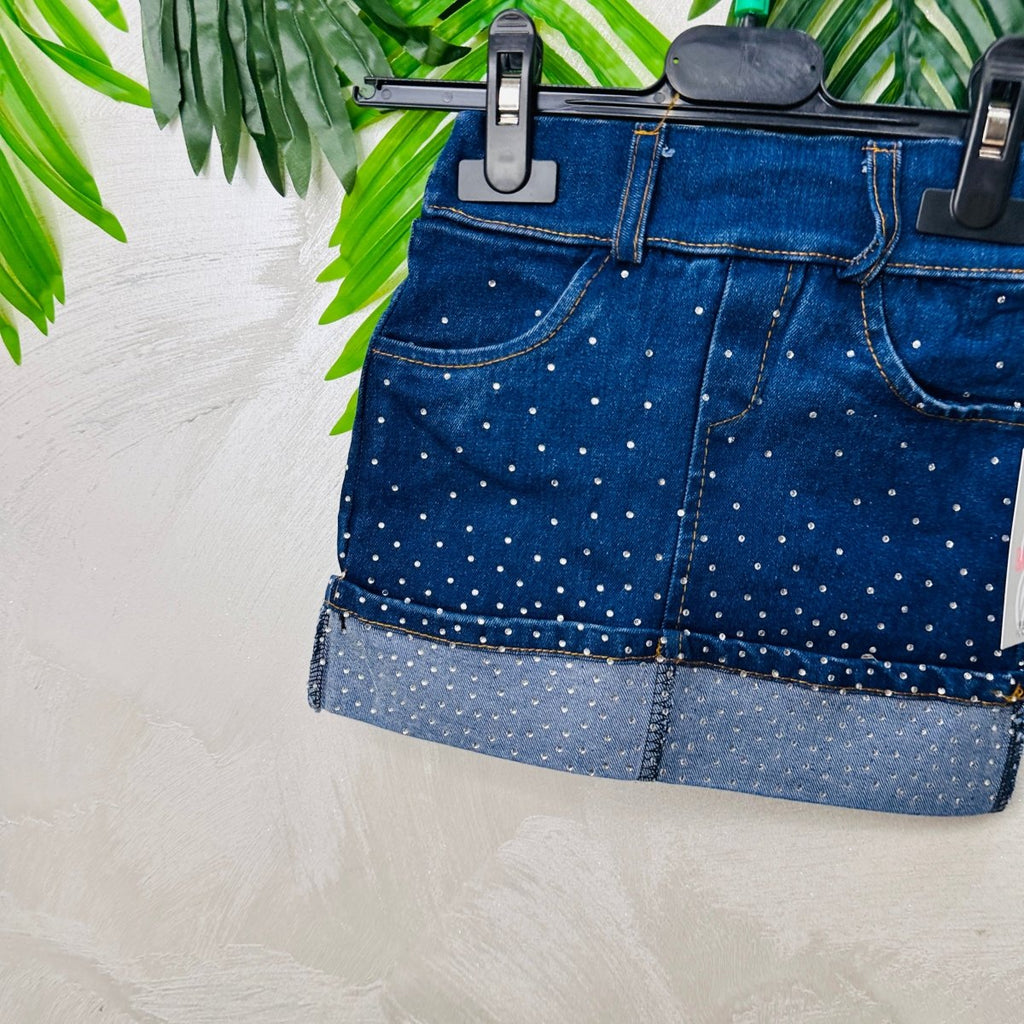 Gonna Jeans Brillantini Mesi - Piccole Canaglie - PC23016