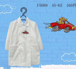Grembiule Asilo Bianco F5089 Leone Macchinina Con Bottone - Piccole Canaglie - PC30047